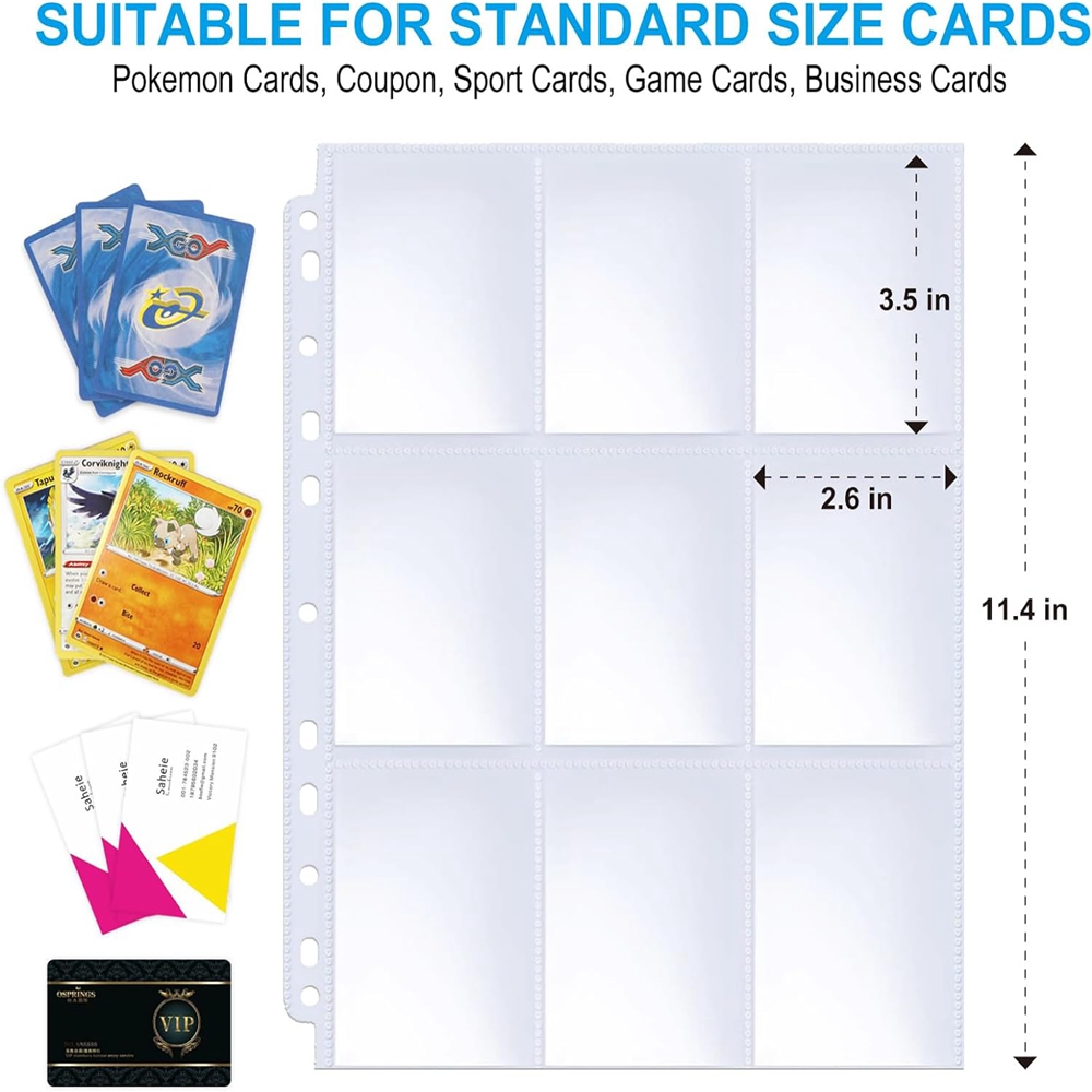 50 Pages 450 Pockets Single Si - Collector Card Sleeve ulasan dan harga
